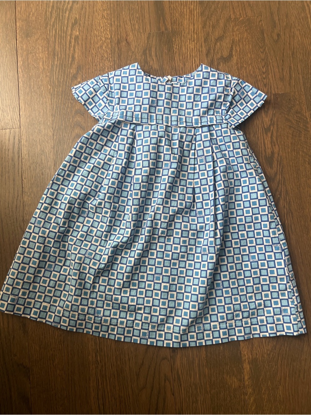 Versace Blue and White Geometric Kids Dress